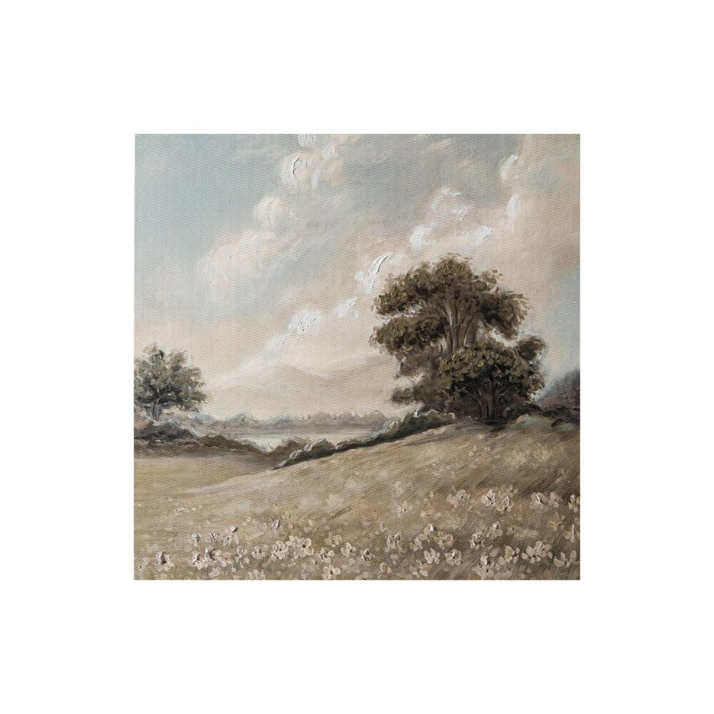 Vintage Landscape Unframed Canvas Wall Art 16" X 16"